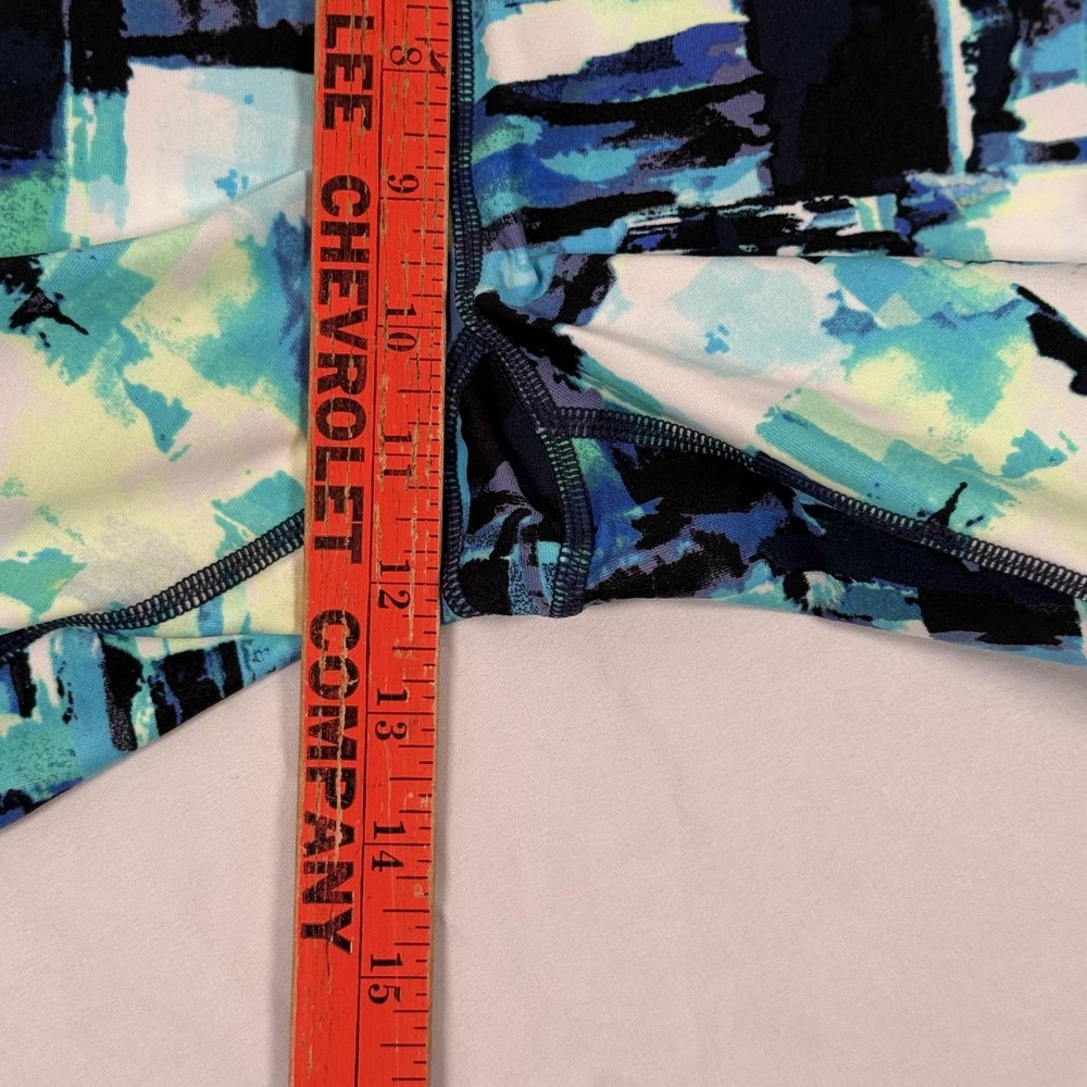 Calvin Klein Performance XL Cropped Legging Blue Abstract Print Ankle Activewear - Picture 9 of 11
